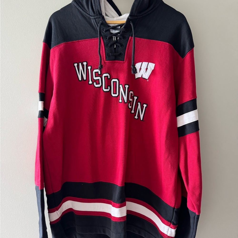 University of Wisconsin hockey style sweatshirt